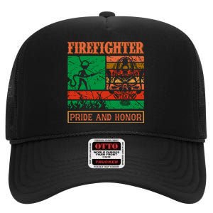 Firefighter Pride And Honor High Crown Mesh Back Trucker Hat