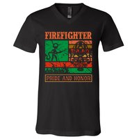 Firefighter Pride And Honor V-Neck T-Shirt