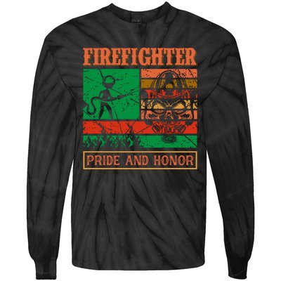 Firefighter Pride And Honor Tie-Dye Long Sleeve Shirt