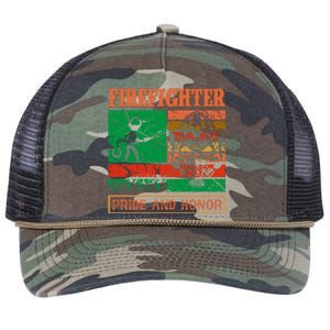 Firefighter Pride And Honor Retro Rope Trucker Hat Cap