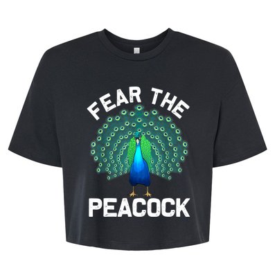 Funny Peacock Art For Women Colorful Peacock Bird Lover Bella+Canvas Jersey Crop Tee