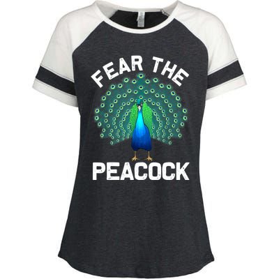 Funny Peacock Art For Women Colorful Peacock Bird Lover Enza Ladies Jersey Colorblock Tee