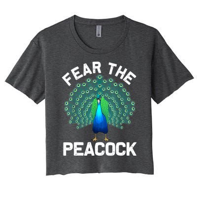 Funny Peacock Art For Women Colorful Peacock Bird Lover Women's Crop Top Tee