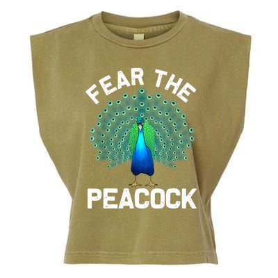 Funny Peacock Art For Women Colorful Peacock Bird Lover Garment-Dyed Women's Muscle Tee