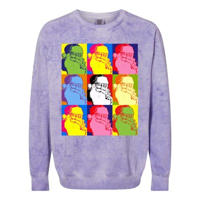 Funny Pop Art Poster Style Santa Christmas Gift Colorblast Crewneck Sweatshirt