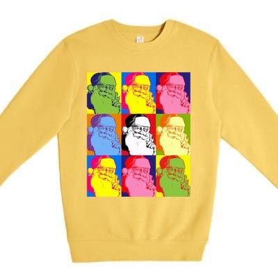 Funny Pop Art Poster Style Santa Christmas Gift Premium Crewneck Sweatshirt