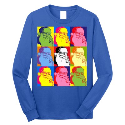 Funny Pop Art Poster Style Santa Christmas Gift Long Sleeve Shirt