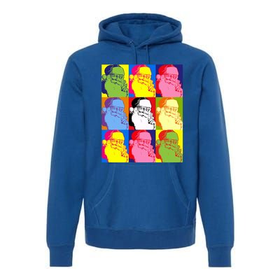 Funny Pop Art Poster Style Santa Christmas Gift Premium Hoodie