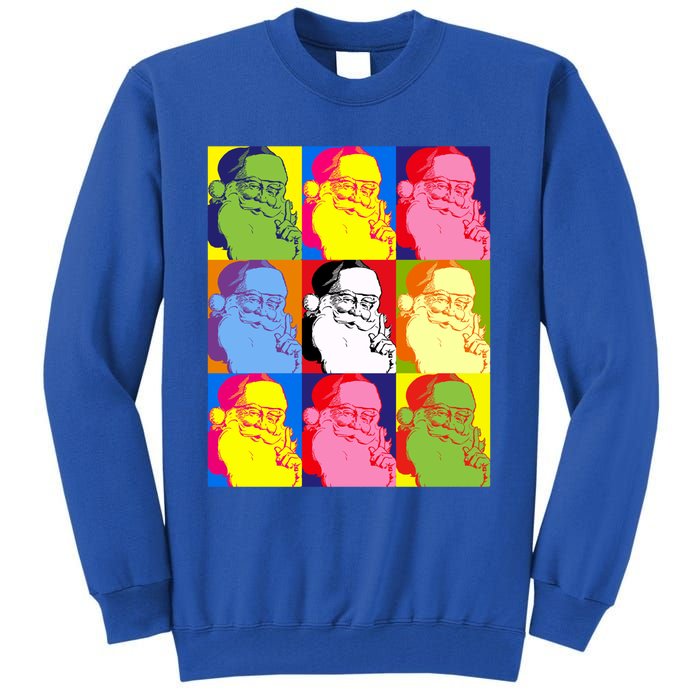 Funny Pop Art Poster Style Santa Christmas Gift Tall Sweatshirt