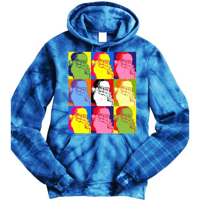 Funny Pop Art Poster Style Santa Christmas Gift Tie Dye Hoodie