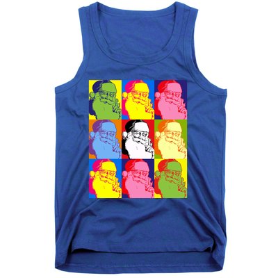 Funny Pop Art Poster Style Santa Christmas Gift Tank Top