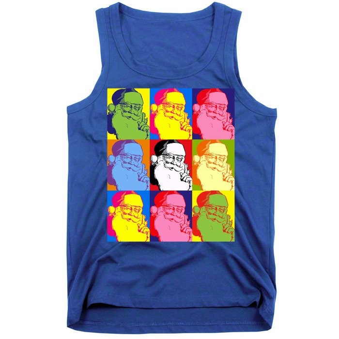 Funny Pop Art Poster Style Santa Christmas Gift Tank Top