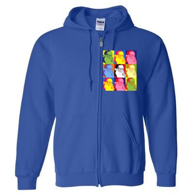 Funny Pop Art Poster Style Santa Christmas Gift Full Zip Hoodie