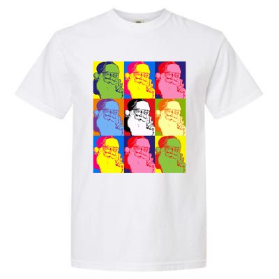 Funny Pop Art Poster Style Santa Christmas Gift Garment-Dyed Heavyweight T-Shirt