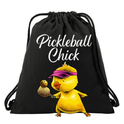 Funny Pickleball Art For Women Girl Paddle Sport Chick Lover Drawstring Bag