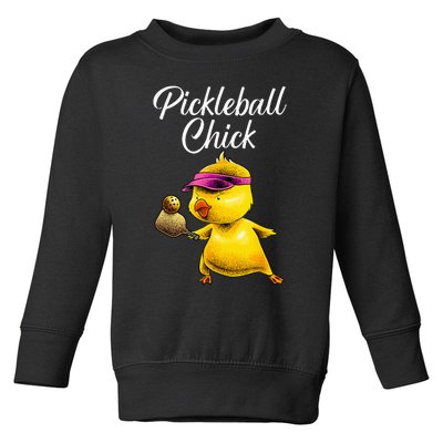 Funny Pickleball Art For Women Girl Paddle Sport Chick Lover Toddler Sweatshirt