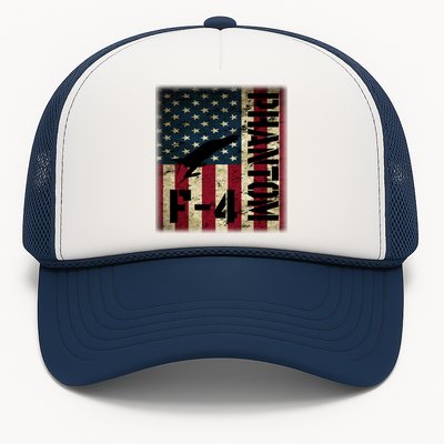 F4 Phantom American Flag Fighter Jet Pilot Patriotic Dad Cute Gift Trucker Hat