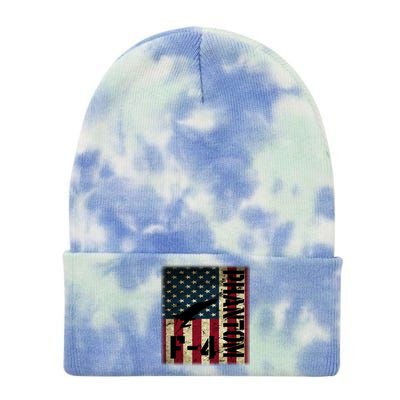 F4 Phantom American Flag Fighter Jet Pilot Patriotic Dad Cute Gift Tie Dye 12in Knit Beanie