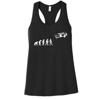 Funny Pilot Art For Airplane Pilot Aviation Lovers Women's Racerback Tank