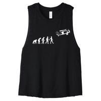 Funny Pilot Art For Airplane Pilot Aviation Lovers Women's Racerback Cropped Tank