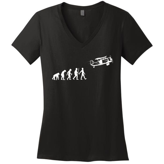 Funny Pilot Art For Airplane Pilot Aviation Lovers Women's V-Neck T-Shirt