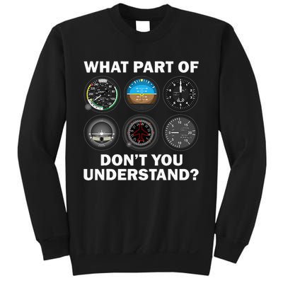 Funny Pilot Art Men Women Aviation Airline Pilot Instruments Sweatshirt