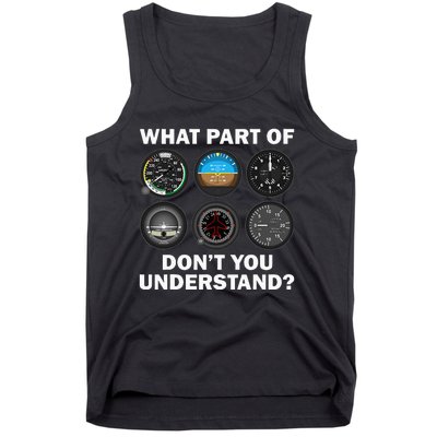 Funny Pilot Art Men Women Aviation Airline Pilot Instruments Tank Top