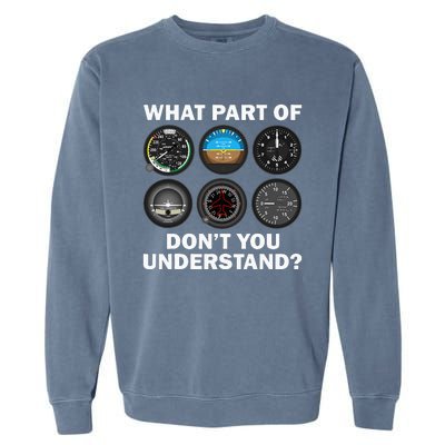 Funny Pilot Art Men Women Aviation Airline Pilot Instruments Garment-Dyed Sweatshirt