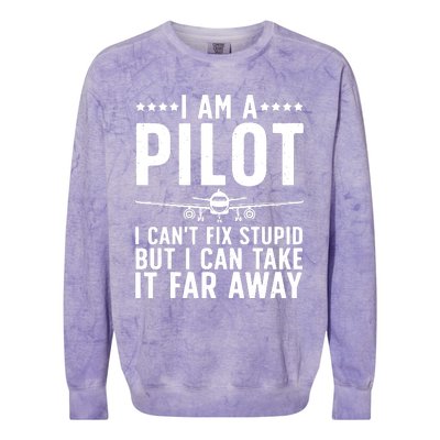 Funny Pilot Art For Men Women Aircraft Themed Airplane Pilot Colorblast Crewneck Sweatshirt