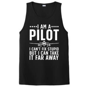 Funny Pilot Art For Men Women Aircraft Themed Airplane Pilot PosiCharge Competitor Tank