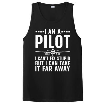 Funny Pilot Art For Men Women Aircraft Themed Airplane Pilot PosiCharge Competitor Tank