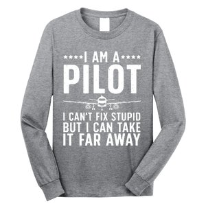 Funny Pilot Art For Men Women Aircraft Themed Airplane Pilot Long Sleeve Shirt