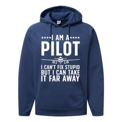 Funny Pilot Art For Men Women Aircraft Themed Airplane Pilot Performance Fleece Hoodie