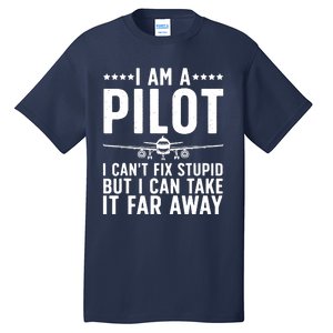 Funny Pilot Art For Men Women Aircraft Themed Airplane Pilot Tall T-Shirt