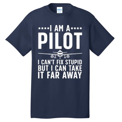 Funny Pilot Art For Men Women Aircraft Themed Airplane Pilot Tall T-Shirt