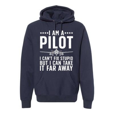 Funny Pilot Art For Men Women Aircraft Themed Airplane Pilot Premium Hoodie