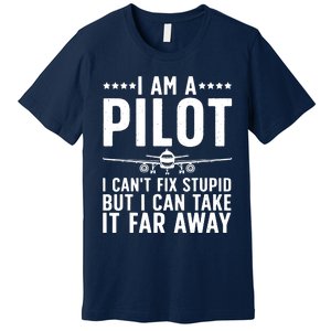 Funny Pilot Art For Men Women Aircraft Themed Airplane Pilot Premium T-Shirt