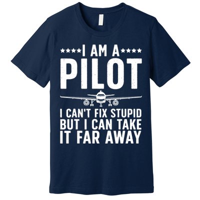 Funny Pilot Art For Men Women Aircraft Themed Airplane Pilot Premium T-Shirt