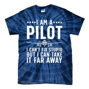 Funny Pilot Art For Men Women Aircraft Themed Airplane Pilot Tie-Dye T-Shirt