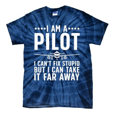 Funny Pilot Art For Men Women Aircraft Themed Airplane Pilot Tie-Dye T-Shirt