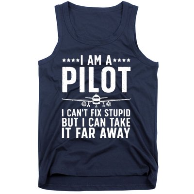 Funny Pilot Art For Men Women Aircraft Themed Airplane Pilot Tank Top