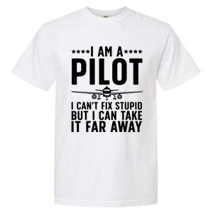 Funny Pilot Art For Men Women Aircraft Themed Airplane Pilot Garment-Dyed Heavyweight T-Shirt