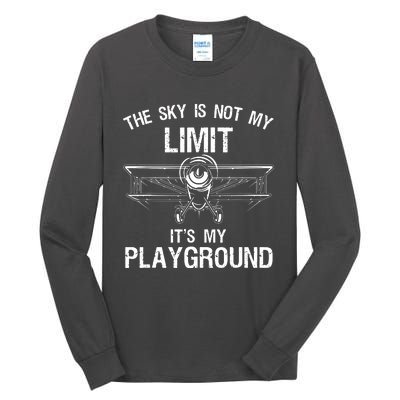 Funny Pilot Art For Men Women Airplane Pilot Aviation Tall Long Sleeve T-Shirt