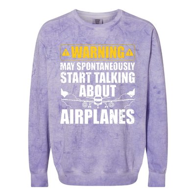 Funny Pilot Art For Men Women Aviation Pilot Airplane Lovers Colorblast Crewneck Sweatshirt