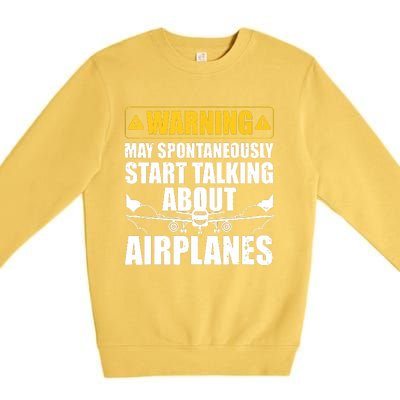 Funny Pilot Art For Men Women Aviation Pilot Airplane Lovers Premium Crewneck Sweatshirt