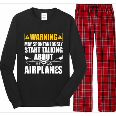 Funny Pilot Art For Men Women Aviation Pilot Airplane Lovers Long Sleeve Pajama Set