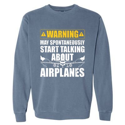 Funny Pilot Art For Men Women Aviation Pilot Airplane Lovers Garment-Dyed Sweatshirt