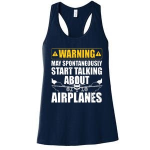 Funny Pilot Art For Men Women Aviation Pilot Airplane Lovers Women's Racerback Tank