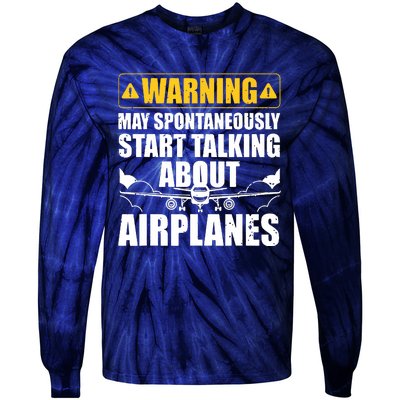 Funny Pilot Art For Men Women Aviation Pilot Airplane Lovers Tie-Dye Long Sleeve Shirt