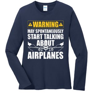 Funny Pilot Art For Men Women Aviation Pilot Airplane Lovers Ladies Long Sleeve Shirt